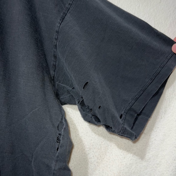 Vintage Y2K Cotton & Co. Distressed Crewneck T-Shirt Fading Black Size XL - Picture 5 of 7